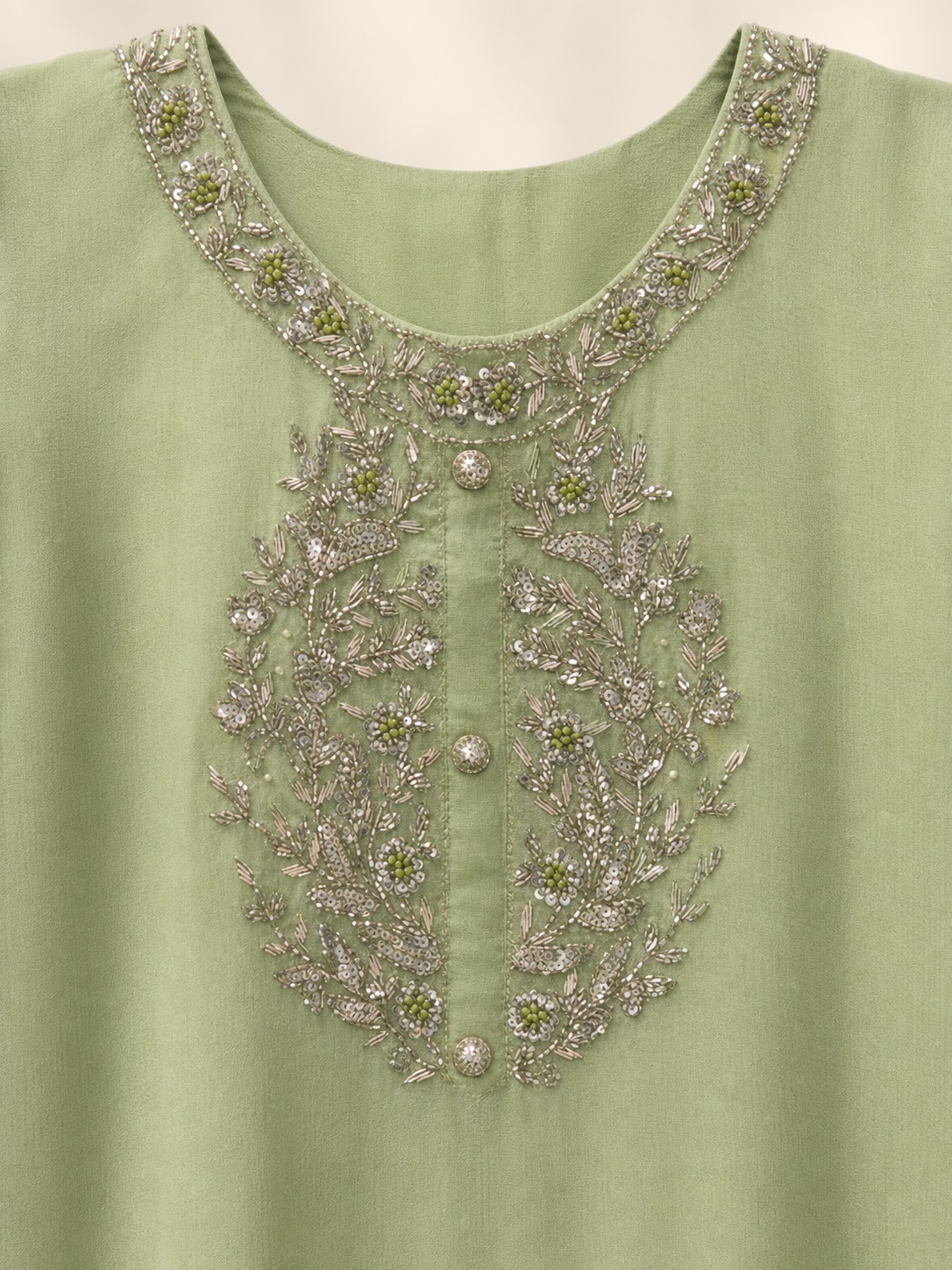 Sage Green Embroidered Set view 3