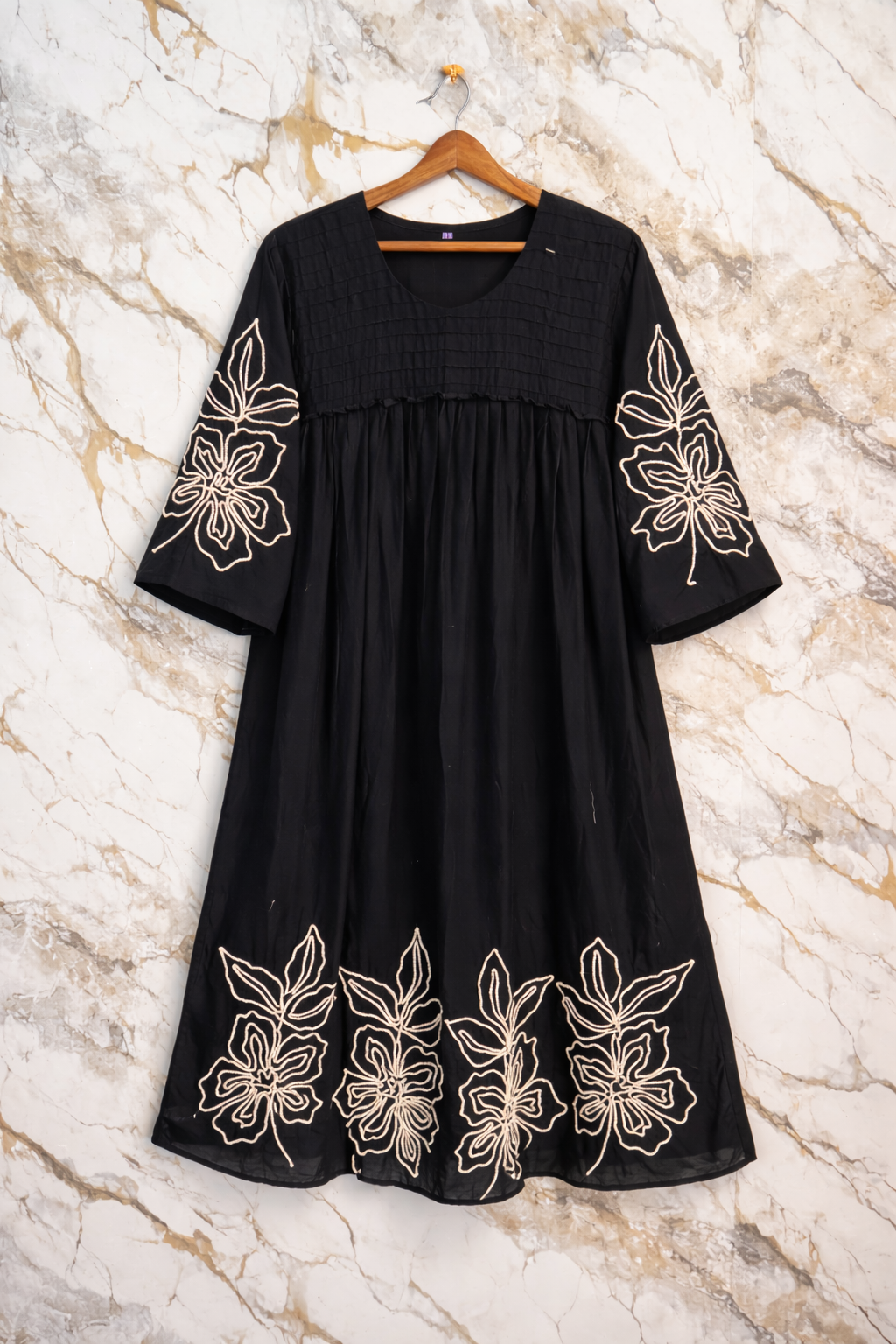 Midnight Black Floral Embroidered Set view 2