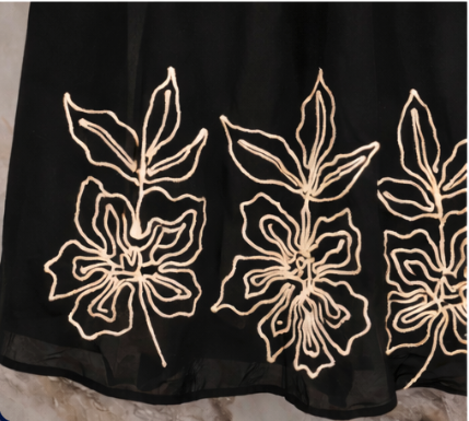 Midnight Black Floral Embroidered Set view 3