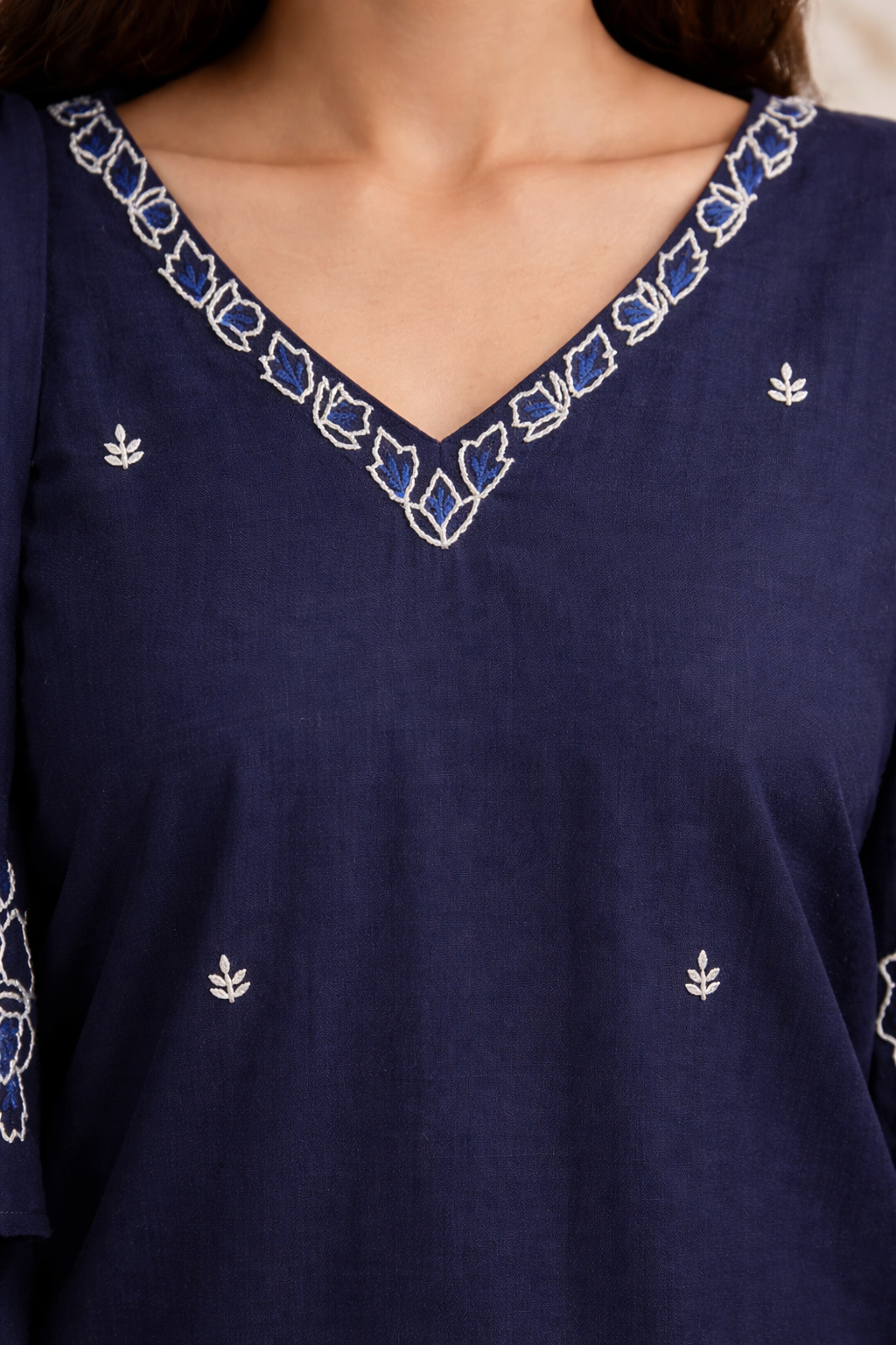 Midnight Blue Embroidered Set view 3
