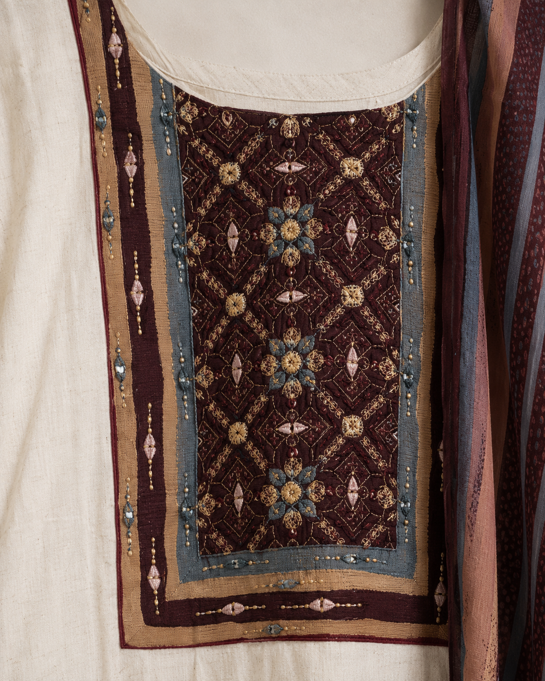Ivory Heritage Khadi Cotton 3 Piece Set view 3