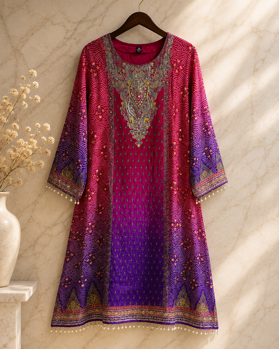 Magenta Purple Crepe 3 Piece Chudidar Set view 2