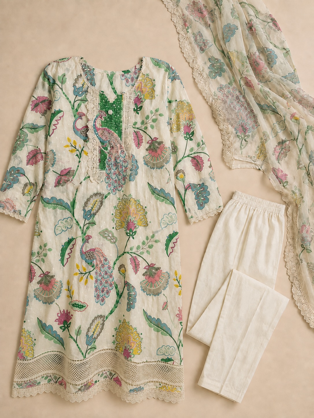 Peacock Garden Cotton Set view 2