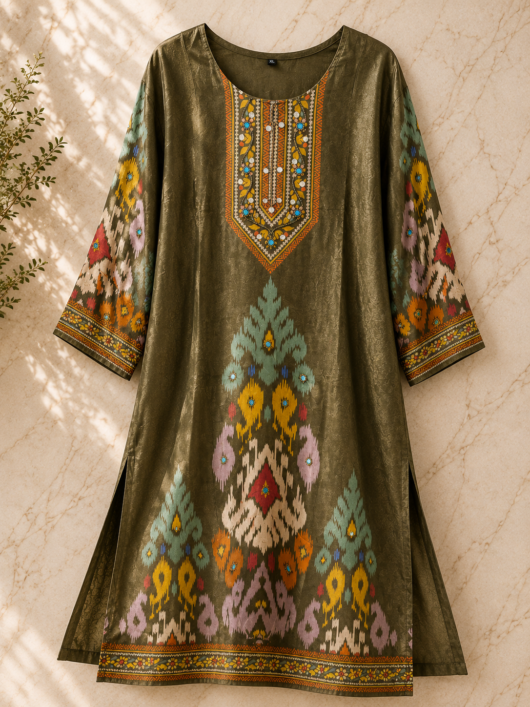 Olive Heritage Muslin Set view 3