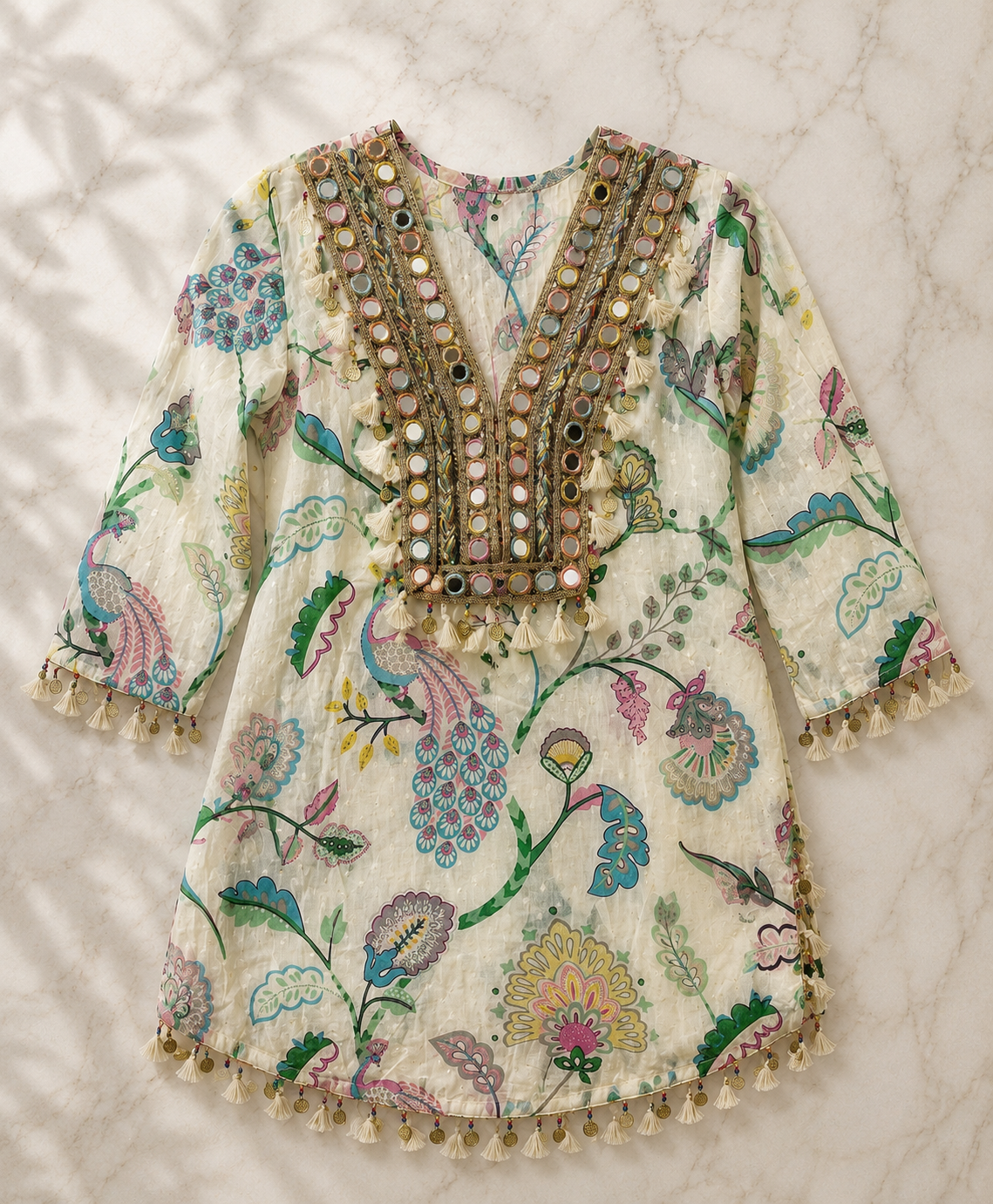 Pastel Peacock Cotton Co-Ord Set view 2