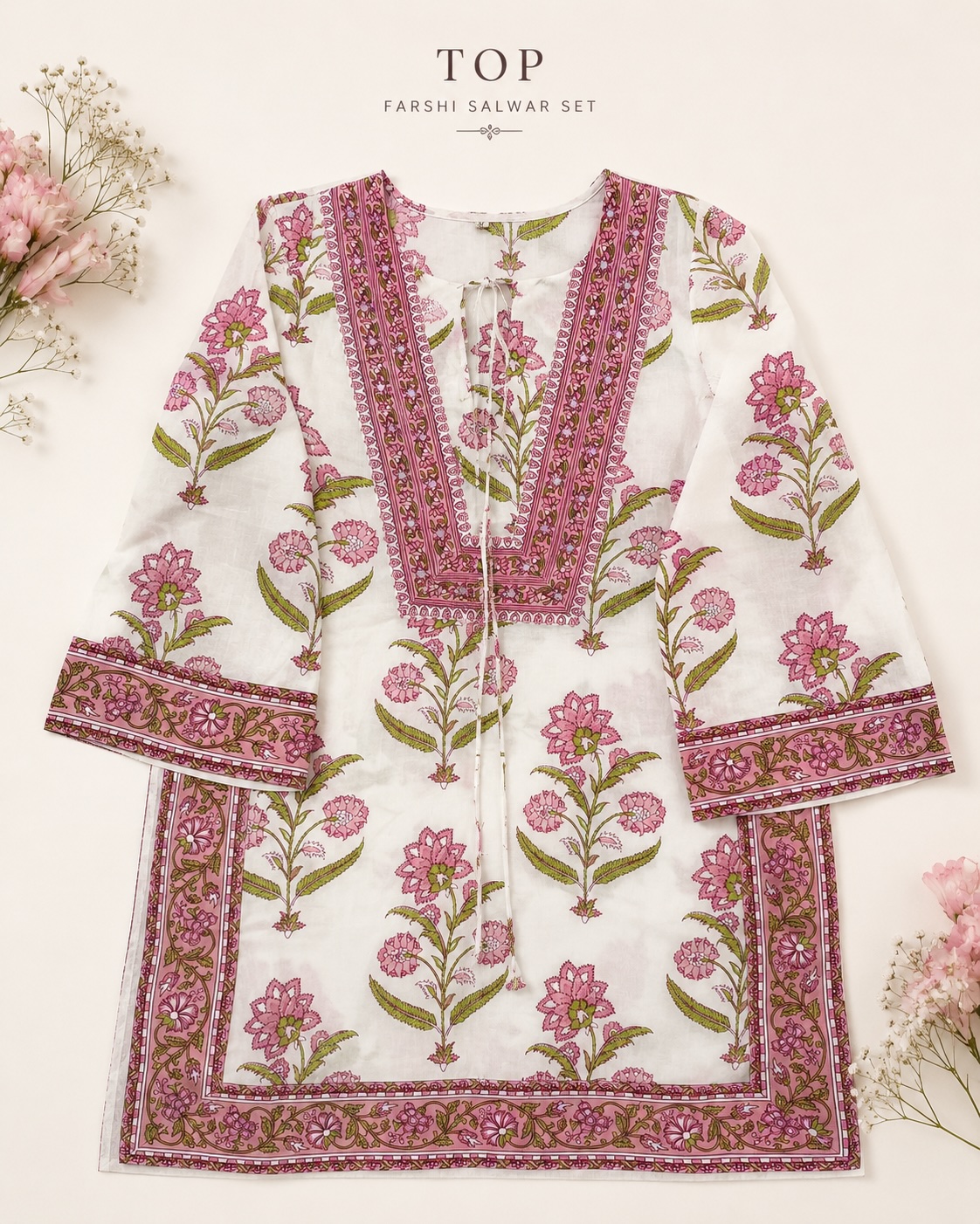 Pink Blossom Farshi Salwar Set view 2