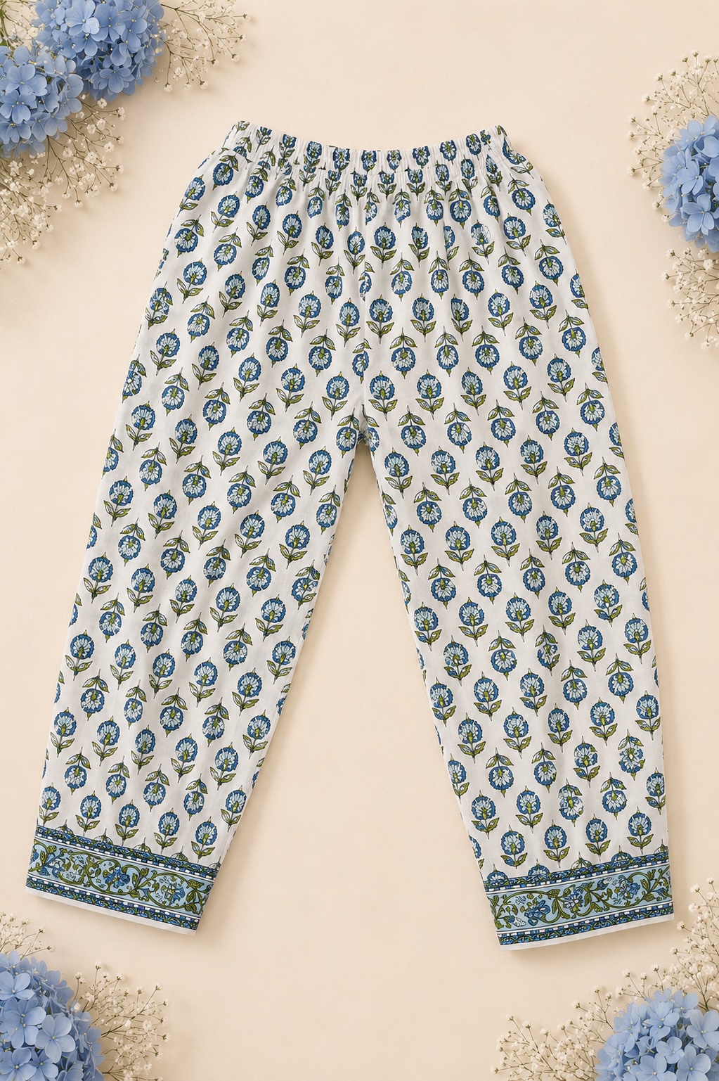 Blue Meadow Bloom Farshi Salwar Set view 4
