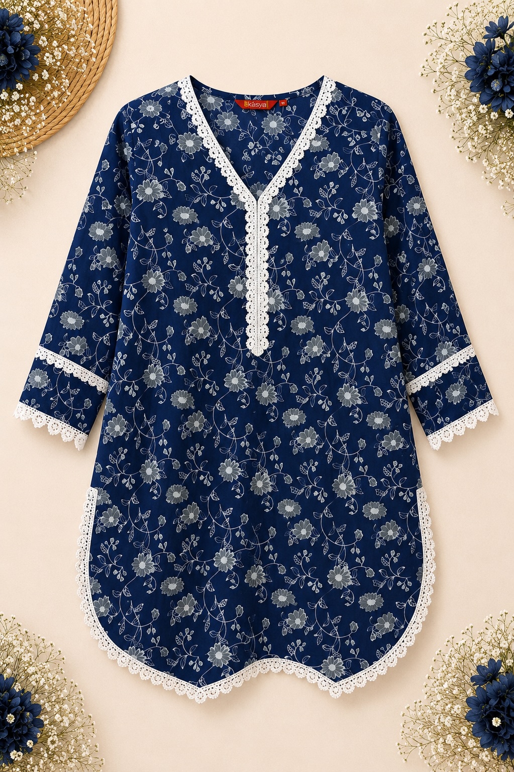Navy Bloom Farshi Salwar Set view 2