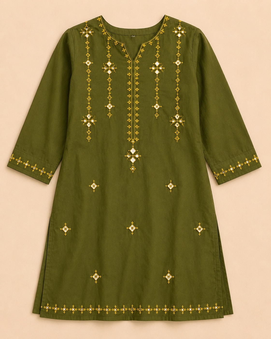 Olive Green Farshi Salwar Set view 2