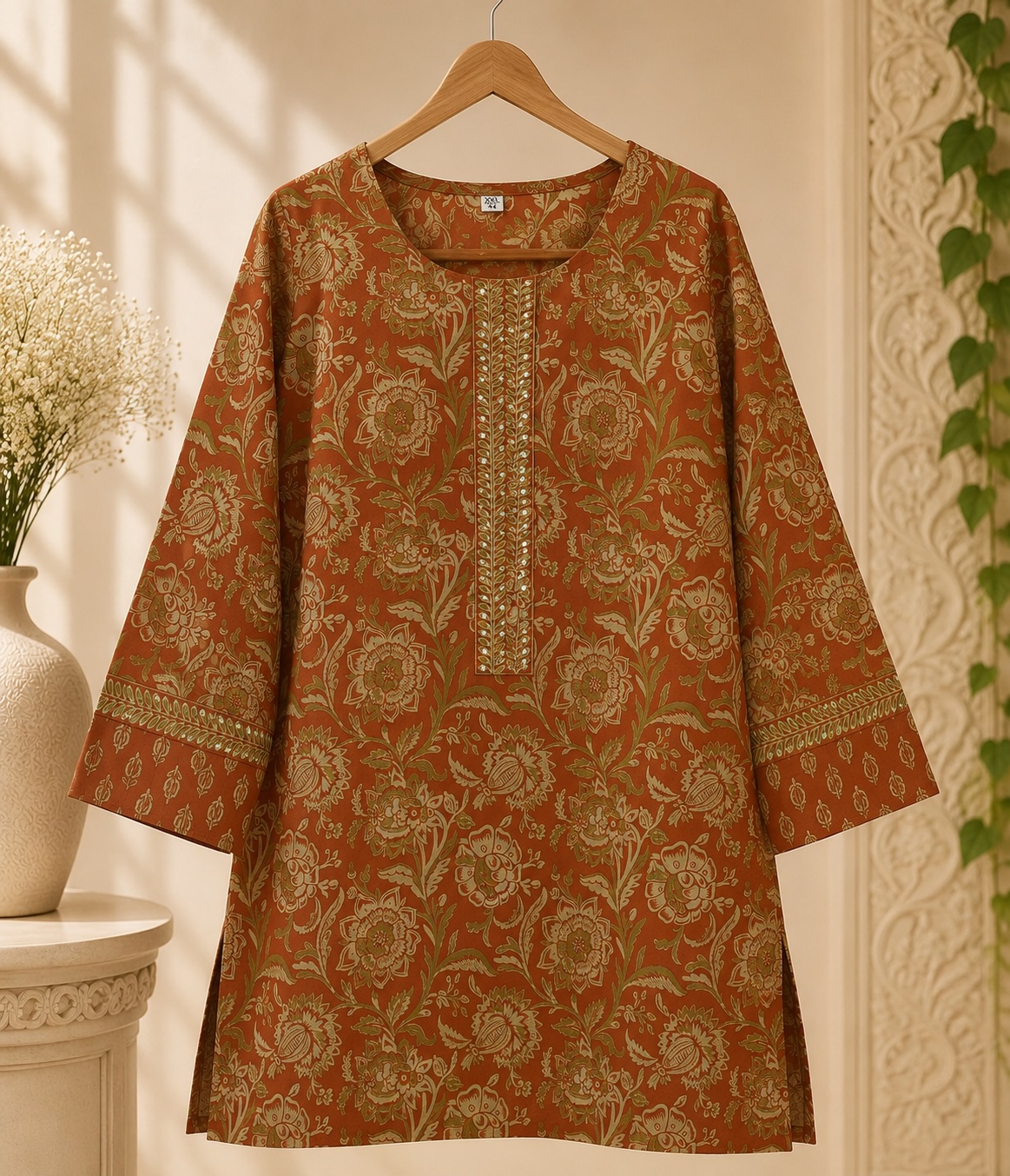 Rust Orange Heritage 3-Piece Skirt Set view 3