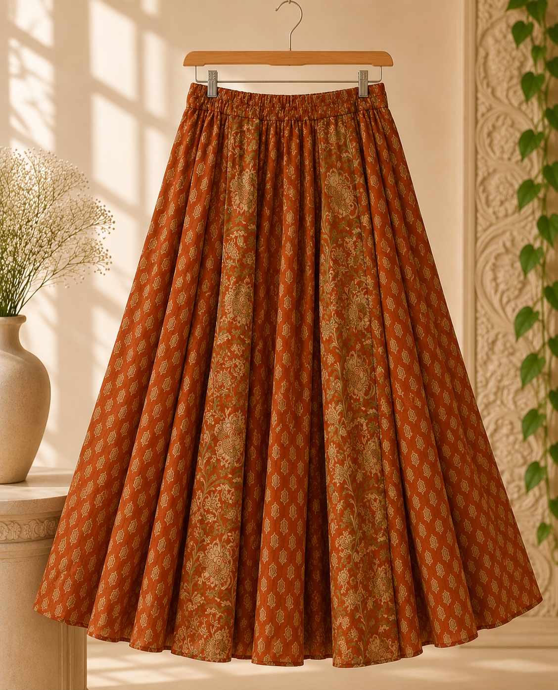 Rust Orange Heritage 3-Piece Skirt Set view 4