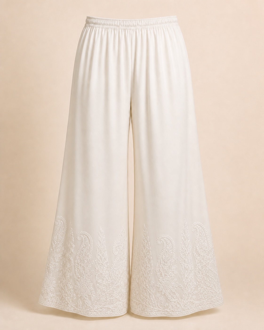 Off White Georgette Sharara Pants view 2