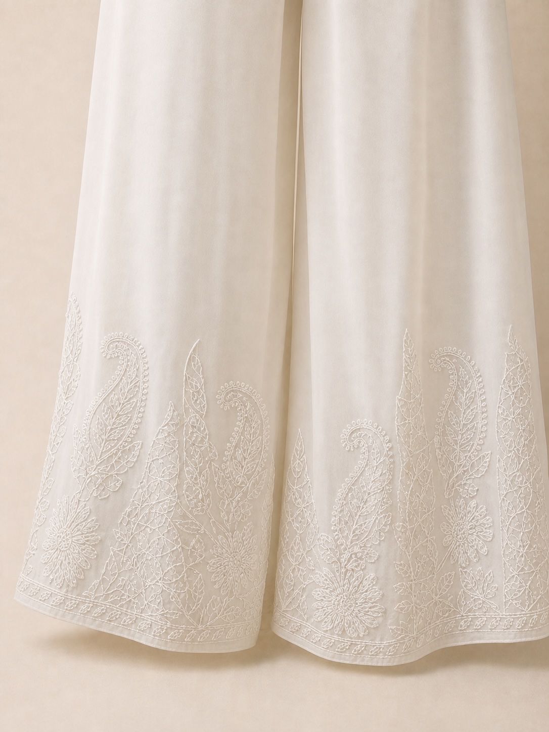 Off White Georgette Sharara Pants view 3