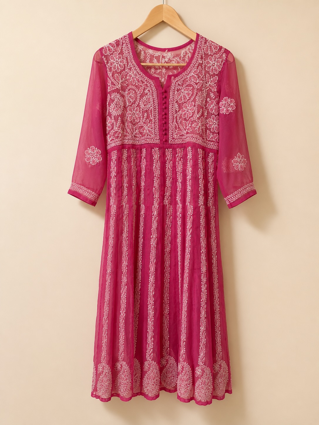 Pink Bajirao Georgette with Lining view 2