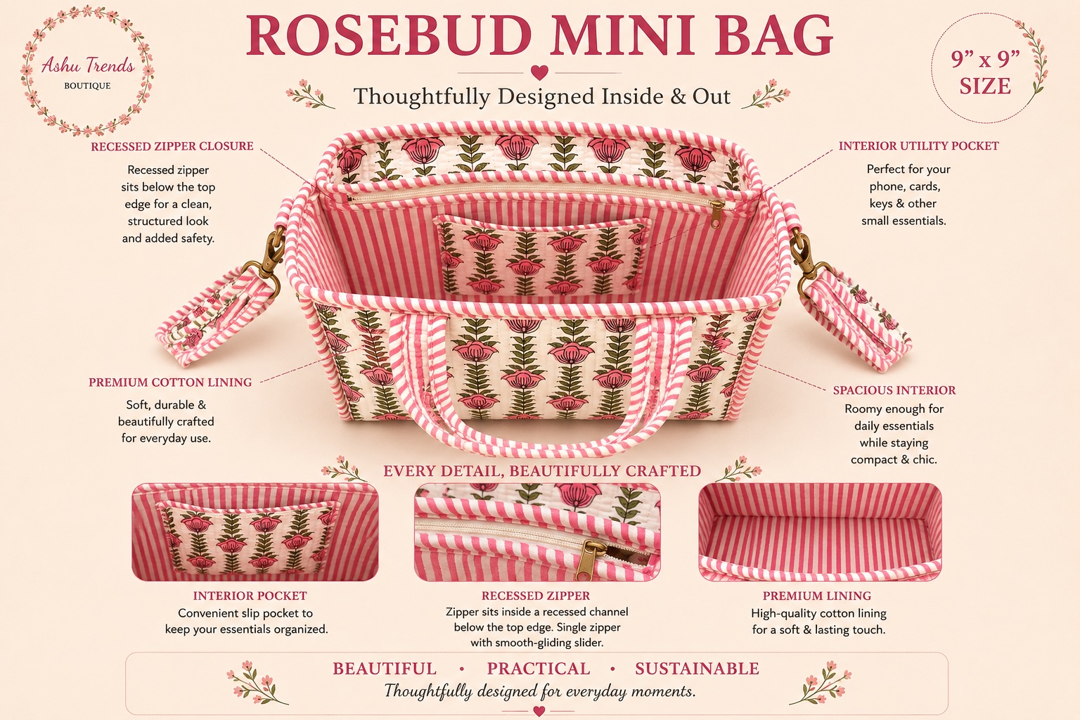 Rosebud Mini Bag view 2