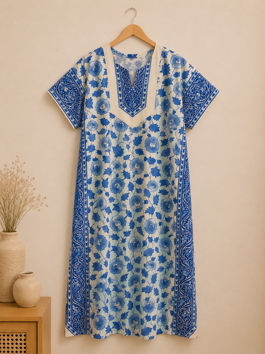 Blue Blossom PTD Long Cotton Nightdress view 2