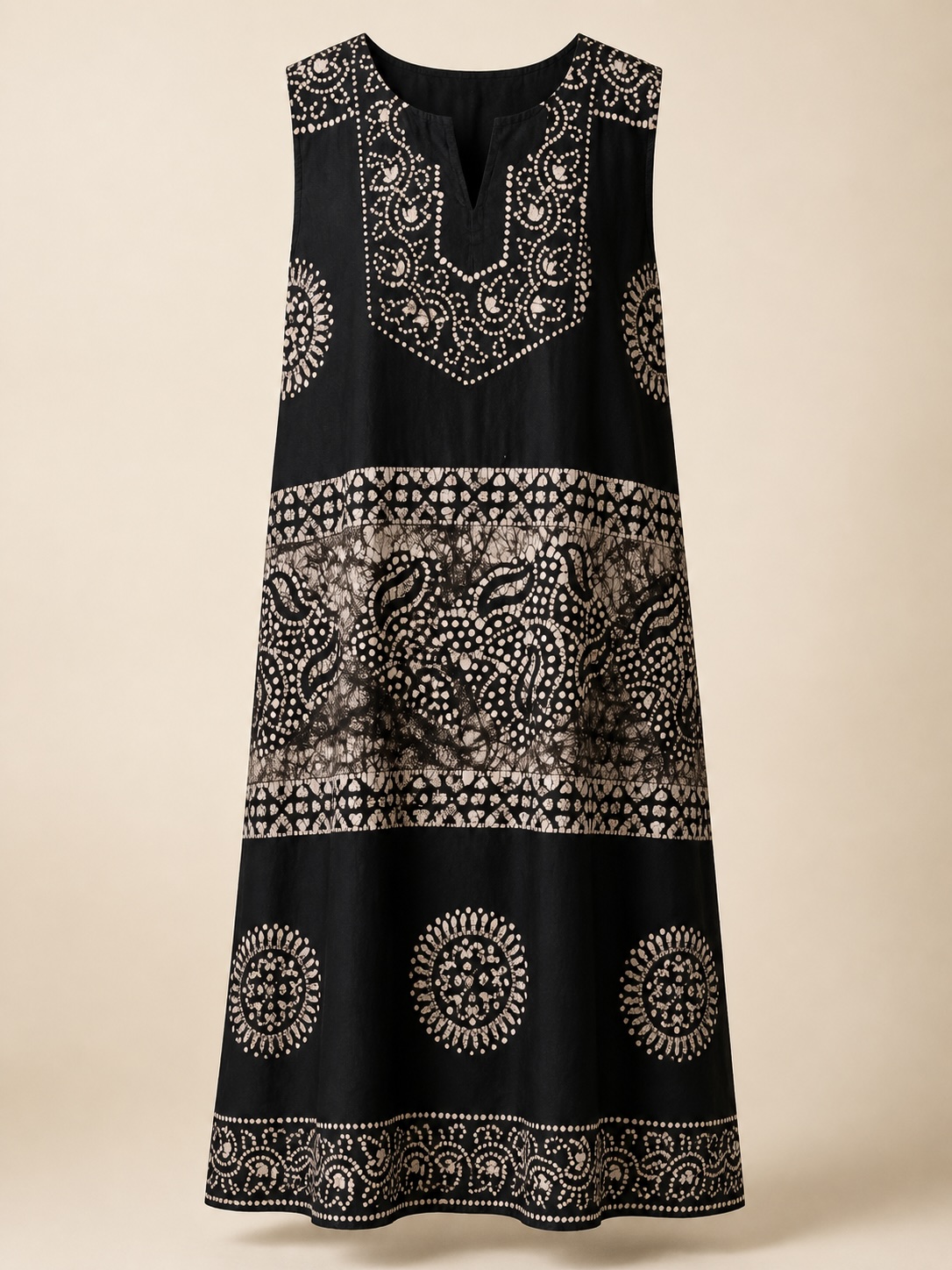 Black Ivory Paisley Batik Midi Sleeveless Nighty view 2