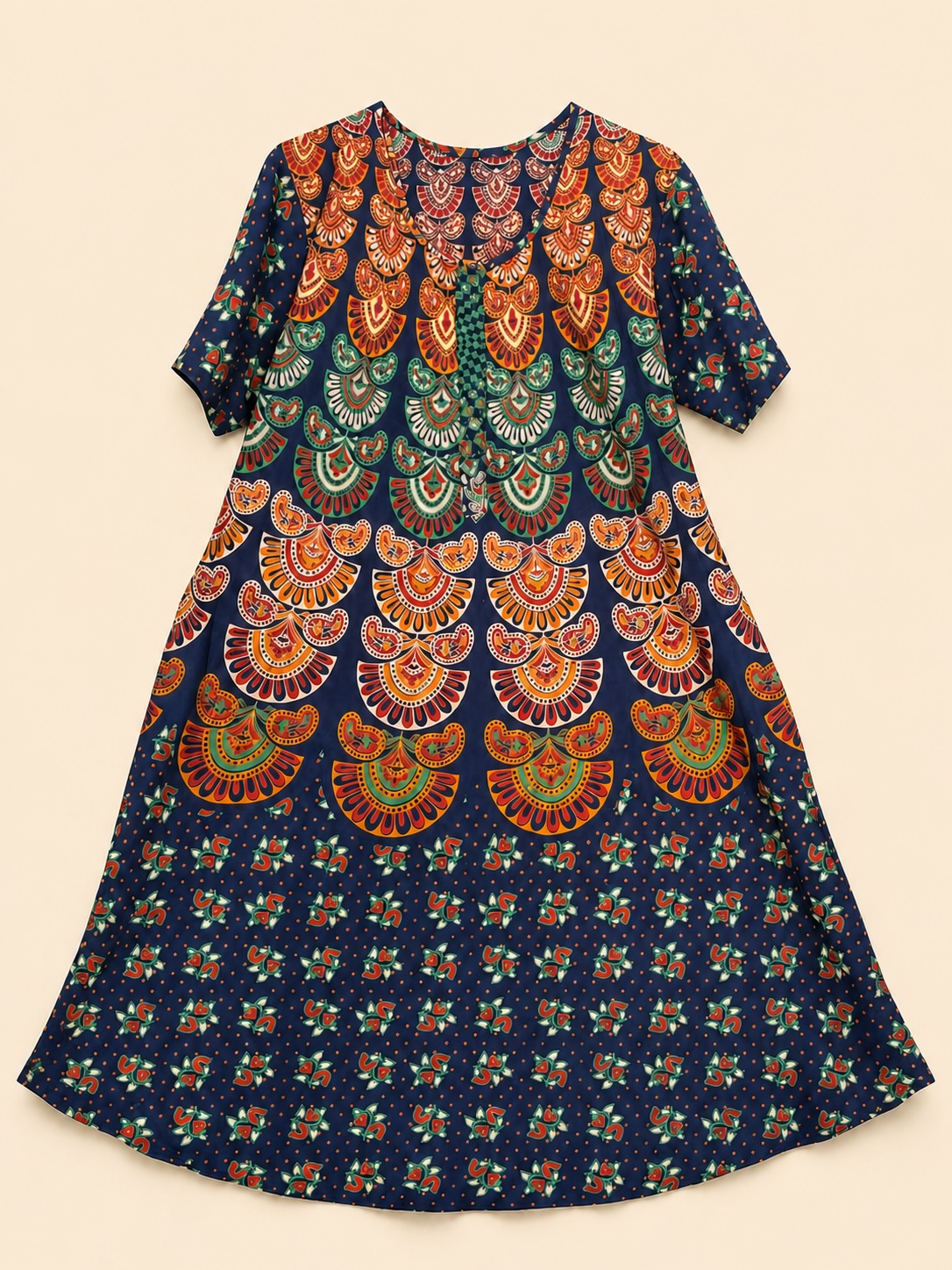 Midnight Mandala Rayon Batik Umbrella Nighty view 2