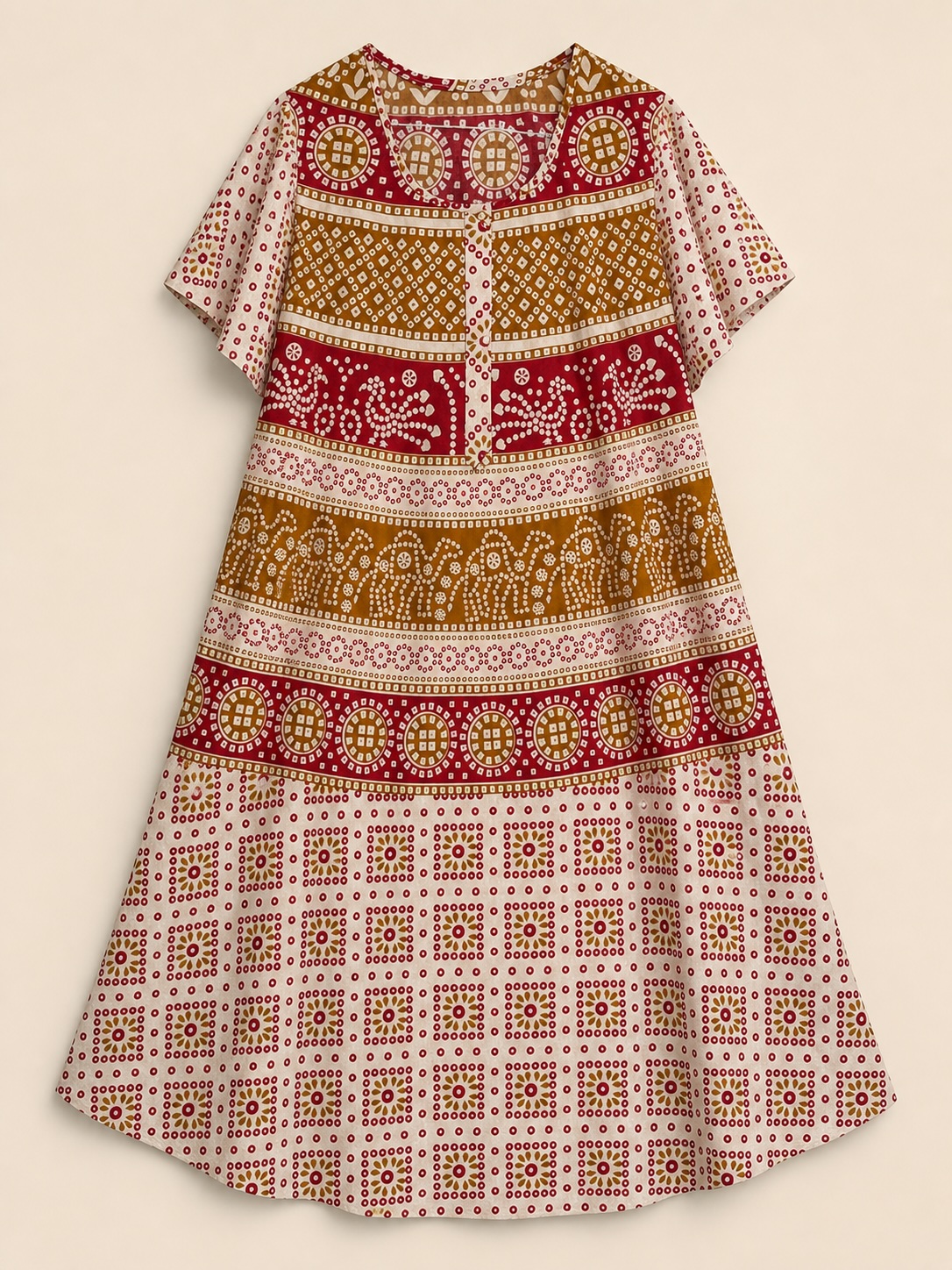 Ruby Sandstone Printed Umbrella Midi Nighty view 2