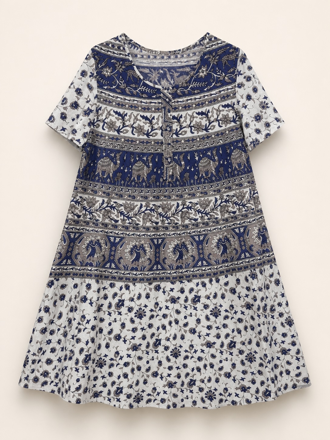 Midnight Elephant Garden Printed Umbrella Midi Nighty view 2