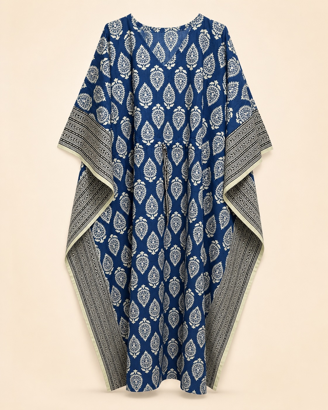 Blue Paisley Printed Long Kaftan view 2
