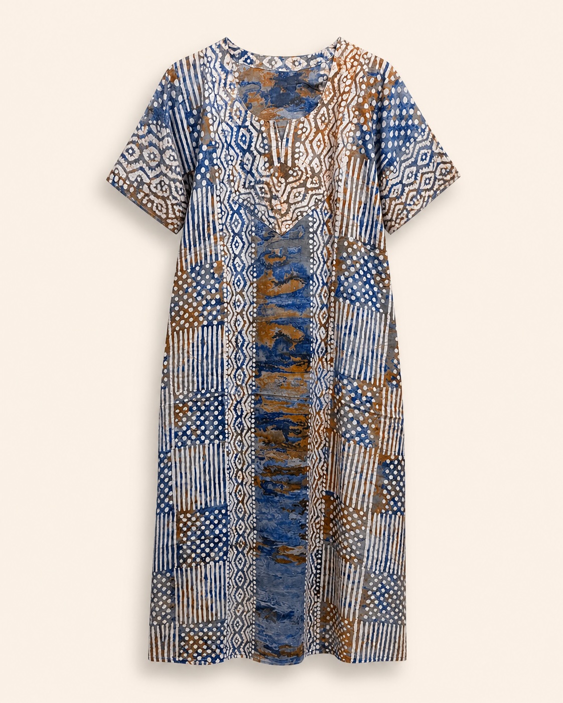Ocean Blue Batik Long Nighty view 2