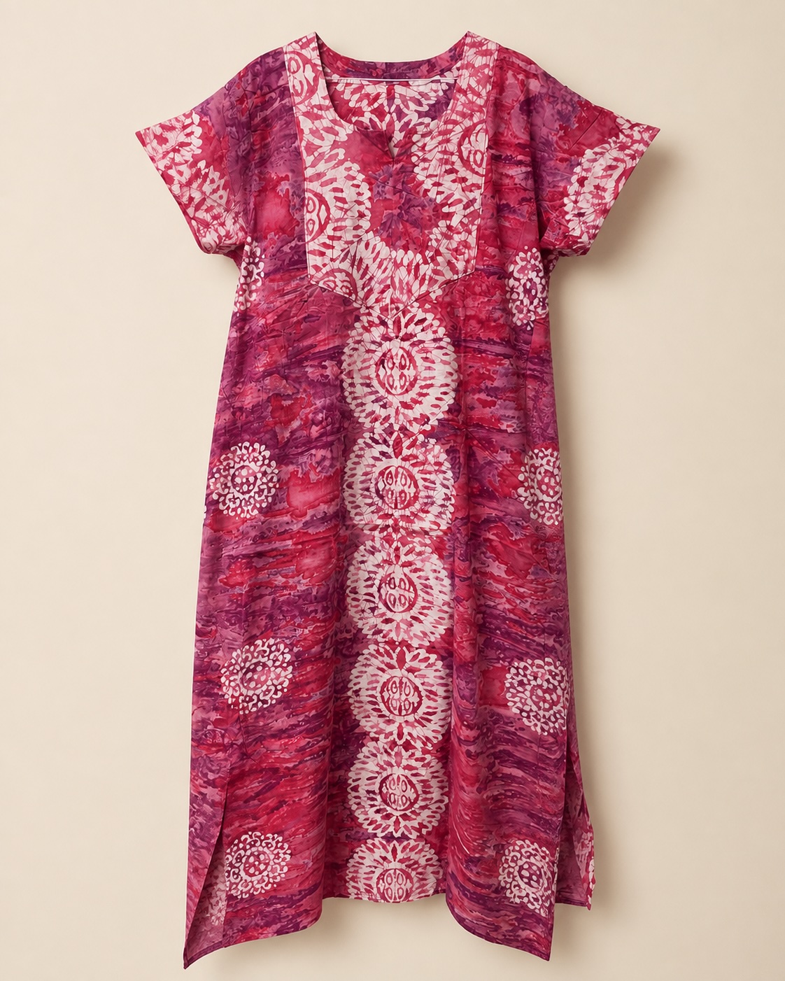 Berry Medallion Batik Long Nighty view 2