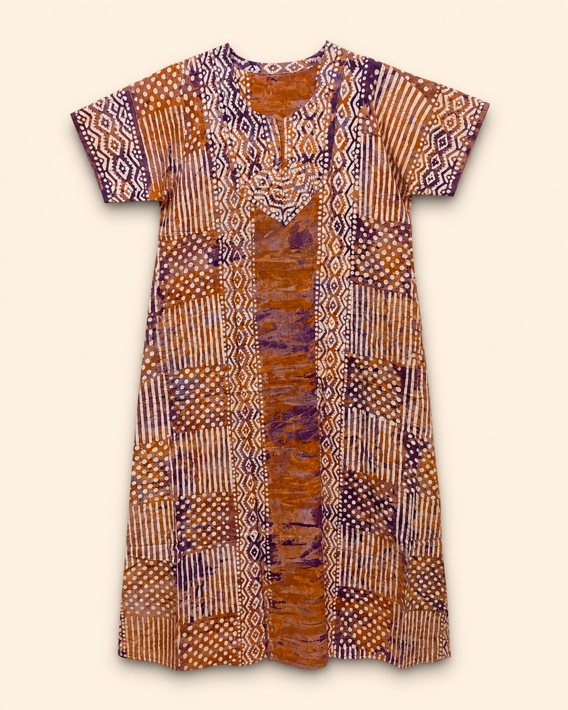 Sunset Mosaic Batik Long Nighty view 2