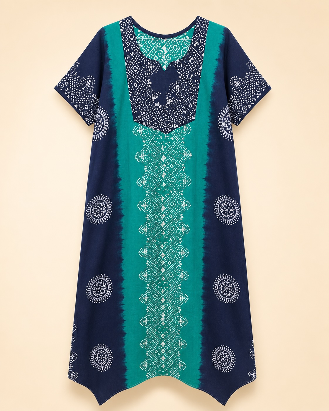 Teal Indigo Batik Long Nighty view 2