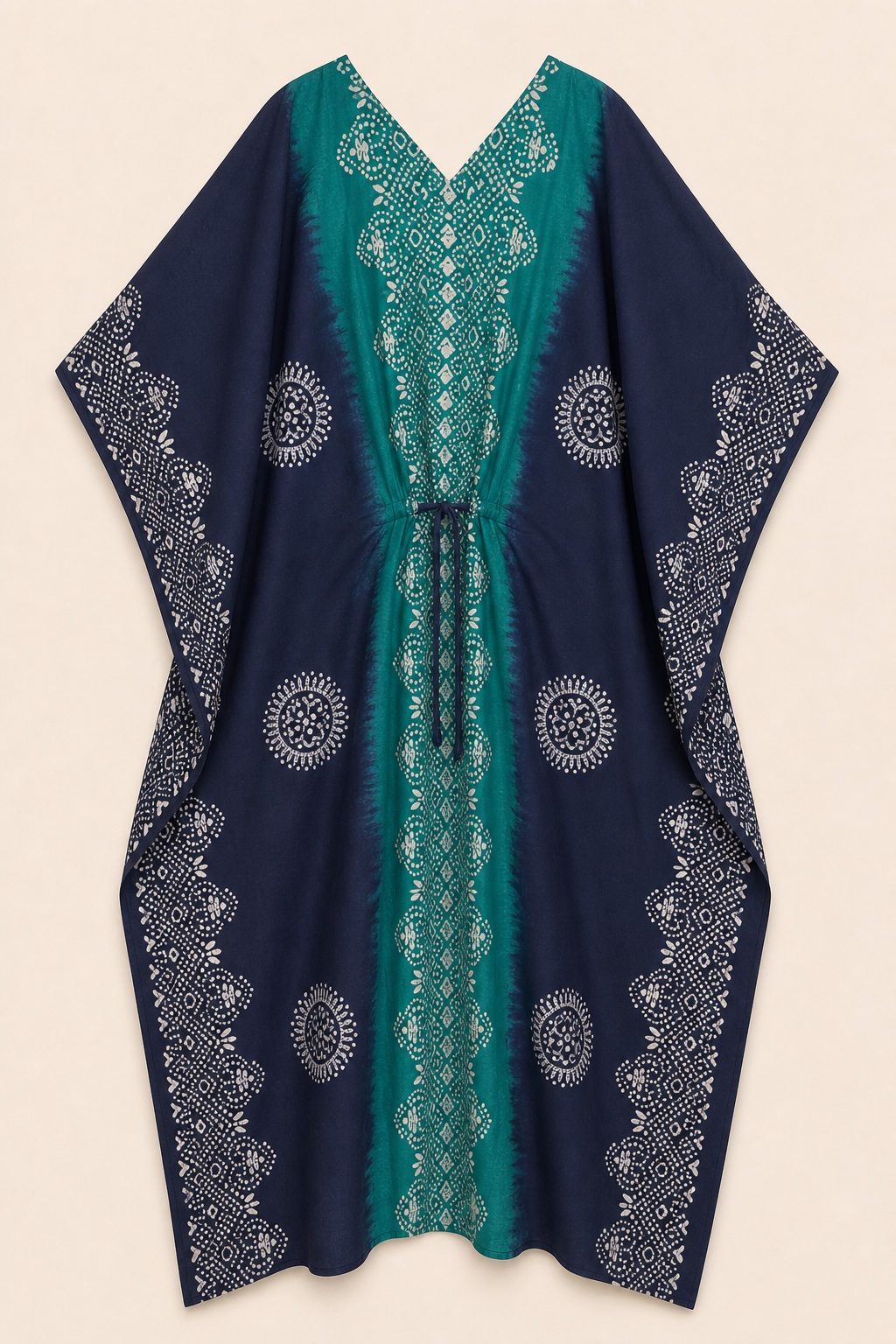 Emerald Navy Batik Kaftan Nighty view 2